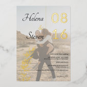 Dicke Blumenbezeichnungen Schwarz-weiß 2 Fotos Hoc Folieneinladung (Vorderseite)