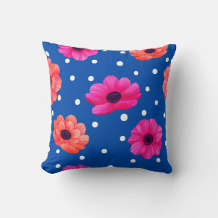 Dicke Blumenmuster Blaukissen Kissen