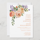 Dicke Blumenwasser-Pfirsichblütenhochzeit Einladung (Vorderseite)