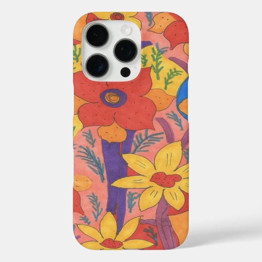Dicke Bohemische Orange Garden Print Case-Mate iPhone Hülle (Rückseite)