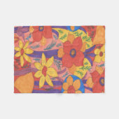 Dicke Bohemische Orange Garden Print Fleecedecke (Vorderseite (Horizontal))
