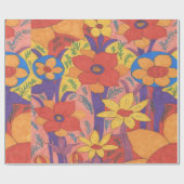 Dicke Bohemische Orange Garden Print Geschenkpapier (Flach)
