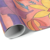 Dicke Bohemische Orange Garden Print Geschenkpapier (Rolleneckpunkt)