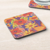 Dicke Bohemische Orange Garden Print Getränkeuntersetzer (Linke Seite)