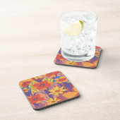 Dicke Bohemische Orange Garden Print Getränkeuntersetzer (Rechte Seite)