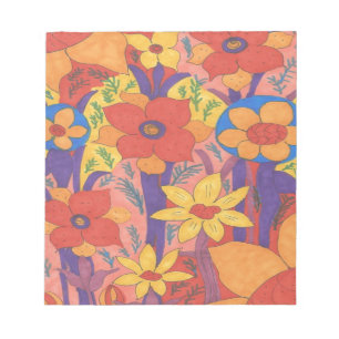 Dicke Bohemische Orange Garden Print Notizblock