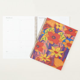 Dicke Bohemische Orange Garden Print Planer