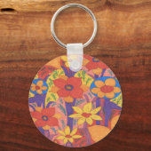 Dicke Bohemische Orange Garden Print Schlüsselanhänger (Vorderseite)