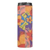 Dicke Bohemische Orange Garden Print Thermosbecher (Rückseite)