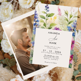 Dicke Bohemische Wildblume Einzigartige Hochzeit Einladung