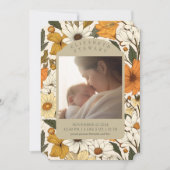 Dicke botanische Herbst 2 Foto Geburtsankündigung Einladung (Vorderseite)
