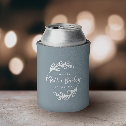 Dicke Branch Wedding Monogram | Dusty Blue Dosenkühler