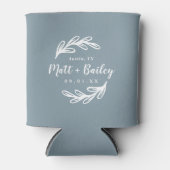 Dicke Branch Wedding Monogram | Dusty Blue Dosenkühler (Vorderseite)