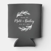 Dicke Branch Wedding Monogram | Holzkohle Dosenkühler (Vorderseite)