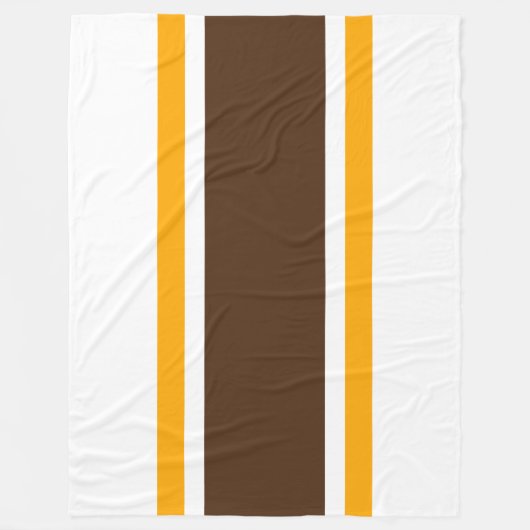 Dicke, braune gelbe Streifen mit weißem Hintergrun Fleecedecke (Vorderseite)