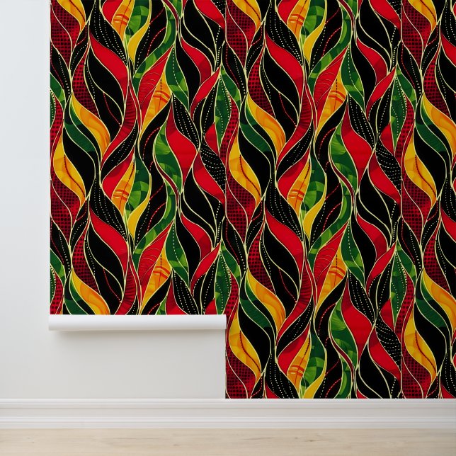 Dicke bunt-botanisches Leaf-Muster Tapete (Anwendung)