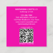 Dicke bunt einzigartige rosa Vorlage qr Quadratische Visitenkarte (Rückseite)