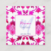 Dicke bunt einzigartige rosa Vorlage qr Quadratische Visitenkarte (Vorderseite)