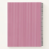 Dicke Burgundy Vertikal Strip-Notebook Notizblock (Rückseite)