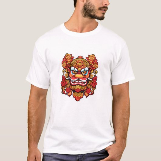 Dicke Chinesische Löwentanz Maskenbildner - Montag T-Shirt (Vorderseite)