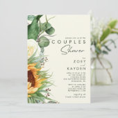 Dicke Country Sonnenblume Hellgelbe Paare Dusche Einladung (Stehend Vorderseite)