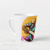 Dicke Cricket Player Swingball - Sportvektor Milchtasse (Linke Ecke)