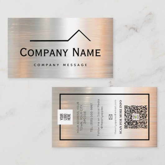 Dicke Dachreparatur- und Wartungs-Service-Metal-Lo Visitenkarte (Vorne/Hinten)