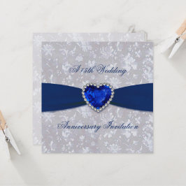 Dicke Damask 45. Jahrestag 5.25x5.25 Einladungskar Einladung