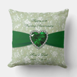 Dicke Damask 55. Hochzeit-Jubiläumswurzel Kissen