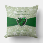 Dicke Damask 55. Hochzeit-Jubiläumswurzel Kissen (Vorderseite)