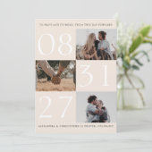 Dicke Date Triple Foto Save the Date Karte (Stehend Vorderseite)