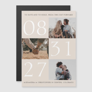 Dicke Date Triple Foto Save the Date Magnetkarte Magneteinladung