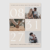 Dicke Date Triple Foto Save the Date Magnetkarte Magneteinladung (Vorderseite)