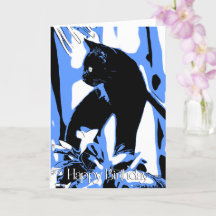 Dicke Design Black Cat Geburtstagskarte