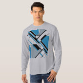 Dicke, diagonal, blau, grau, MCM inspiriert Design T-Shirt (Vorne ganz)