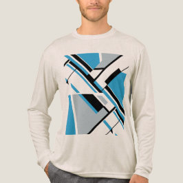 Dicke diagonalblaue schwarze Grau MCM Abstrakt aus Tri-Blend Shirt