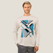 Dicke diagonalblaue schwarze Grau MCM Abstrakt aus Tri-Blend Shirt (Volle Vorderseite)