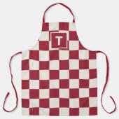 Dicke dunkelrote Creme, dunkles Muster Schürze (Vorderseite)