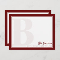 Dicke dunkelrote Monogramm-Familiengestation