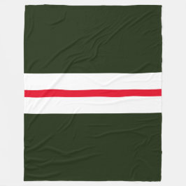 Dicke dunkelwaldgrüne, weiße Streifen Fleecedecke