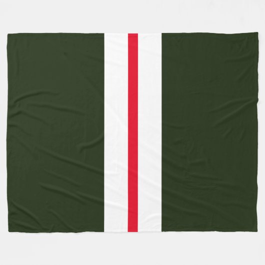 Dicke dunkelwaldgrüne, weiße Streifen Fleecedecke (Vorderseite (Horizontal))