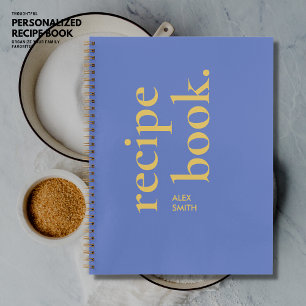 Dicke einfache blaue und goldene Monogramm-Leere R Notizblock