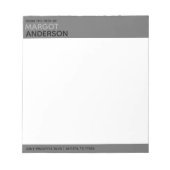 Dicke einfache minimale graue Grenze vom Schreibti Notizblock (Vorderseite)