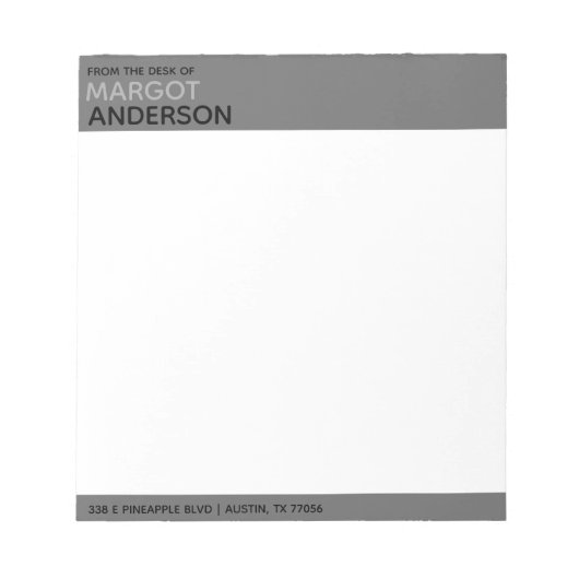 Dicke einfache minimale graue Grenze vom Schreibti Notizblock (Vorderseite)