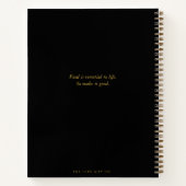 Dicke einfache schwarze und goldene Monogramm Leer Notizblock (Rückseite)