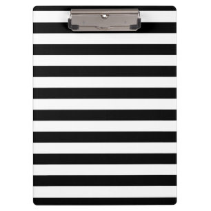 Dicke einfache schwarze und weiße Streifen Klemmbrett