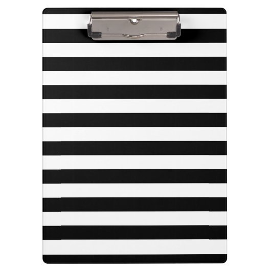 Dicke einfache schwarze und weiße Streifen Klemmbrett (Vorderseite)