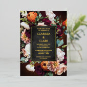 Dicke Eukalyptus Wilde Blume Orange Wedding Foil i Folieneinladung (Stehend vorne)