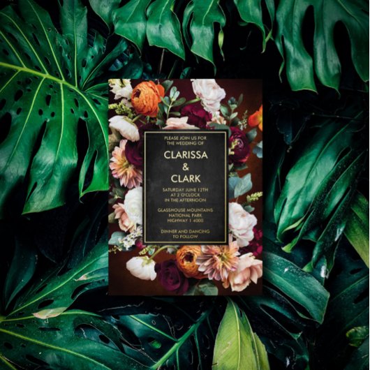 Dicke Eukalyptus Wilde Blume Orange Wedding Foil i Folieneinladung