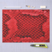 Dicke exotische Schlangenhautmuster rot Seidenpapier (Handwerk)